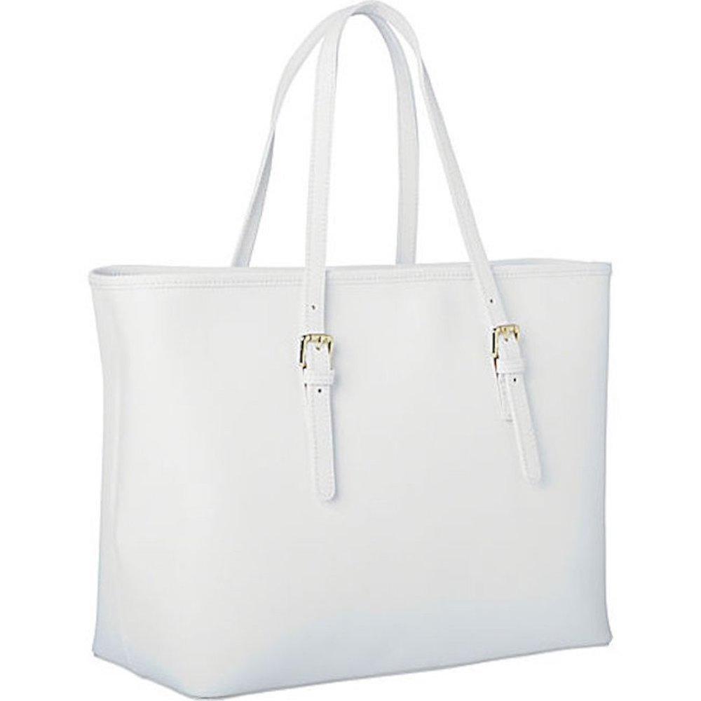 Classic White Leather Tote